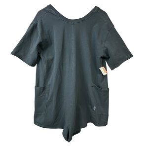 Fp Movement By Free People Black Hot Shot Romper Tee Women Sz M Nwt